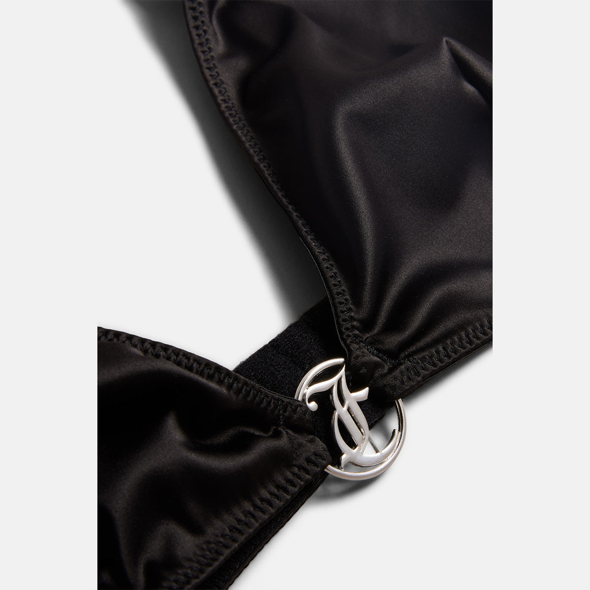 Black Satin Jc Charm Traingle Bra