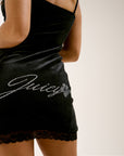 Juicy Hibiscus Crystal Mini Dress With Lace Trim